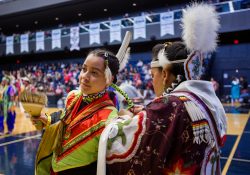 Indigenous performers at the inaugural All Nations Powwow at UTM in 2023
